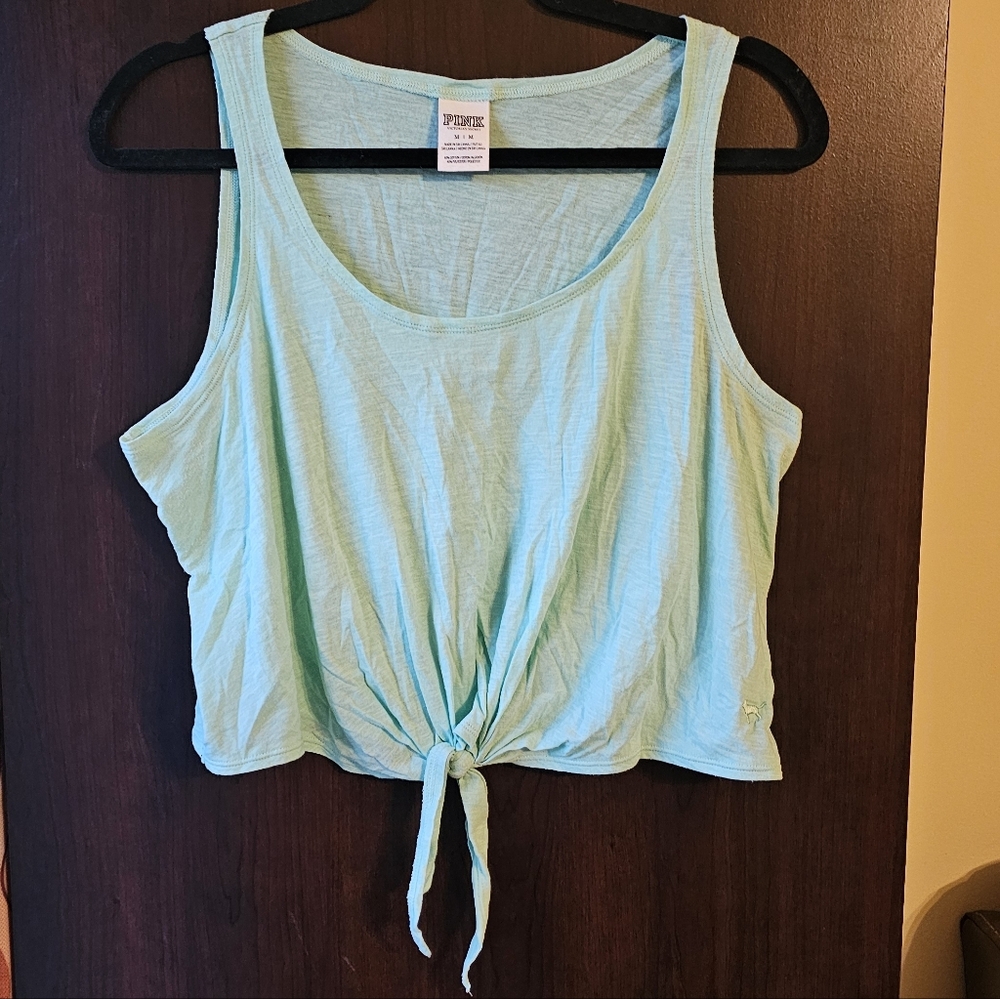 PINK By Victoria's Secret Teal Tank Top With Front Tie
